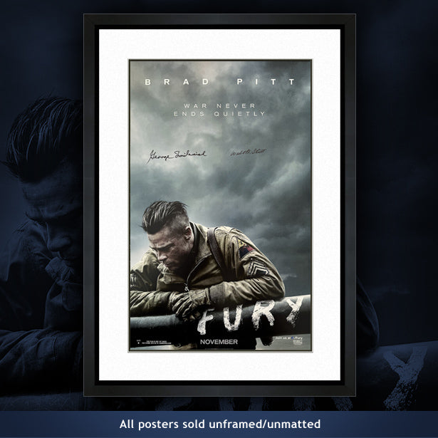 Autographed FURY movie poster