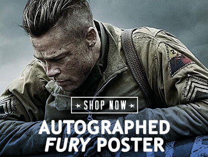 Autographed FURY movie poster