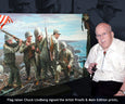Marine Chuck Lindberg raised the flag on Iwo JIma