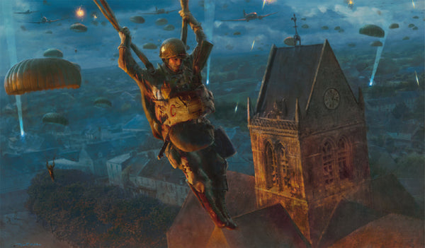 Sainte-Mere-Eglise paratrooper print