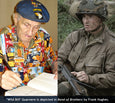 Band of Brothers veteran Bill Guarnere autographs the book