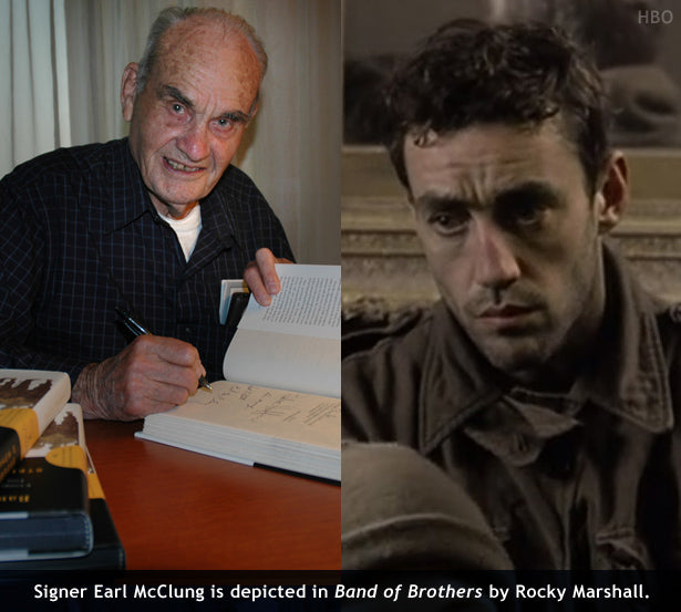 Earl McClung autographing Band of Brothers book
