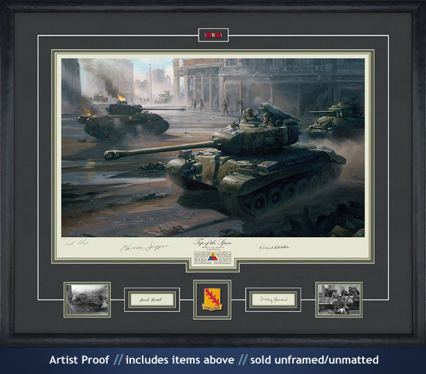 Cologne tank duel Pershing vs. Panther autographed art print