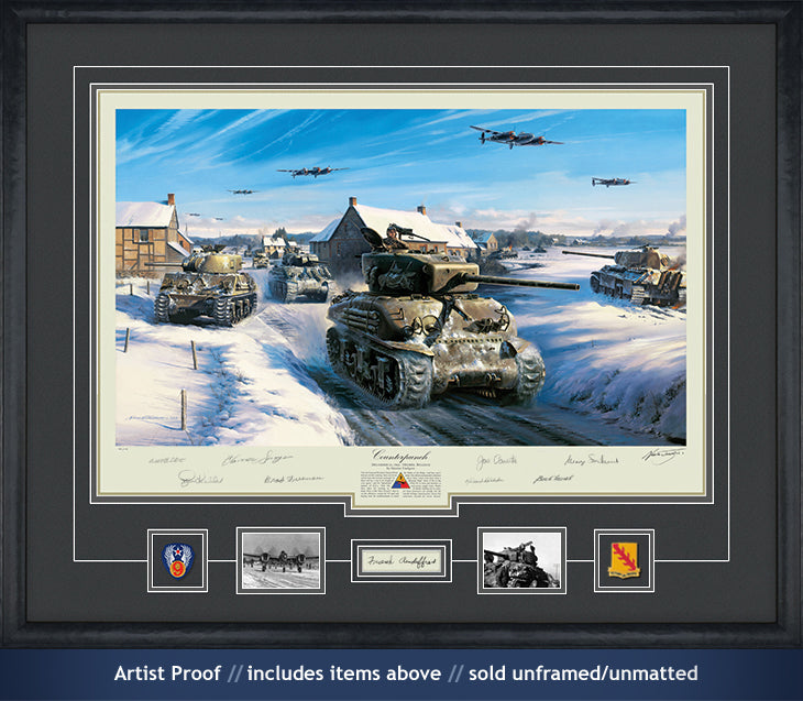 Third Armored Division M4 Sherman tank Battle of the Bulge art