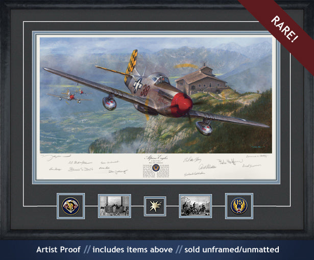 325th Fighter Group P-51 over the Eagle's Nest art print