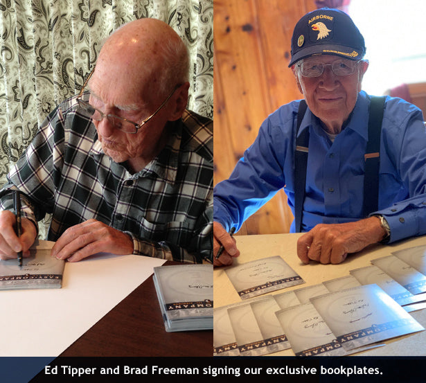 Band of Brothers veterans signing bookplates