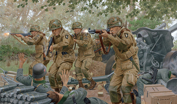 Dick Winters at Brecourt Manor art 
