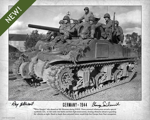 "Germany 1944" photo autographed by FURY tankers