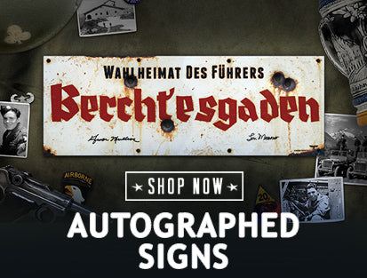 Autographed World War II battlefield signs