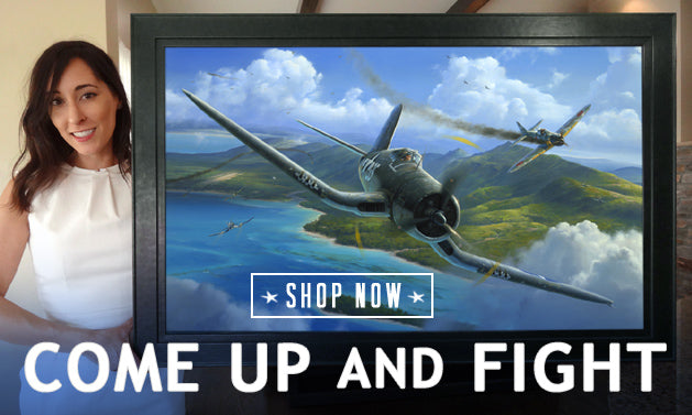 World War II aviation art canvases 