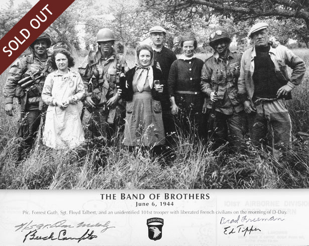The Band of Brothers in Normandy autographed photo