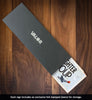 Foil stamped sleeve that accompanies each sign