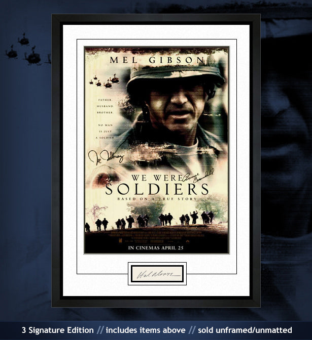 Hal Moore autograph with We Were Soldiers movie poster