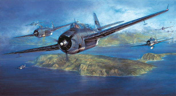 George Bush TBM Avenger aviation art print by John D. Shaw – ValorStudios