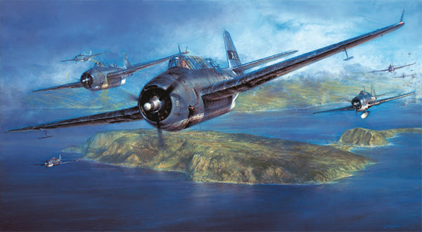 George Bush TBM Avenger aviation art print by John D. Shaw