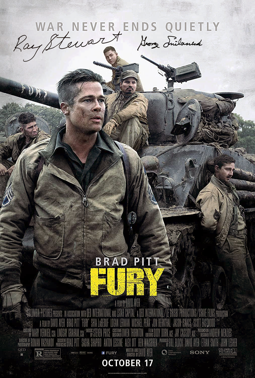 Autographed "FURY" Poster