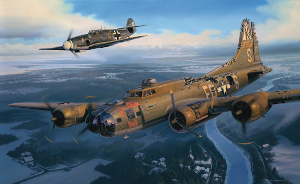 Franz Stigler escorts the B-17 Ye Olde Pub art print