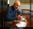 Tom Hudner autographing Devotion books